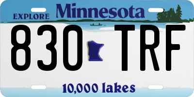 MN license plate 830TRF