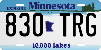 MN license plate 830TRG