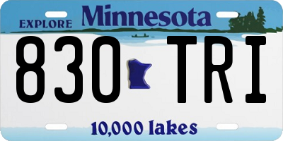 MN license plate 830TRI
