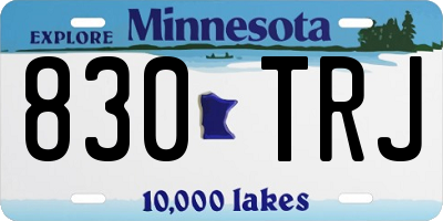 MN license plate 830TRJ