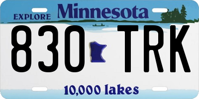 MN license plate 830TRK