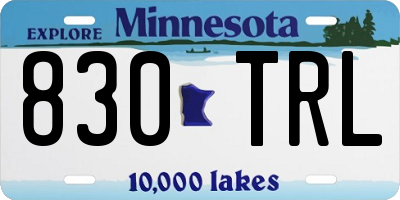 MN license plate 830TRL