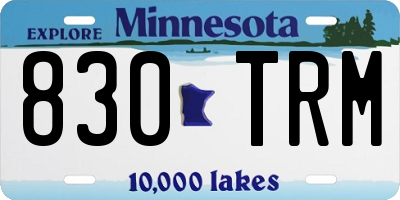MN license plate 830TRM