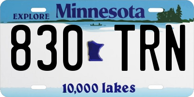 MN license plate 830TRN