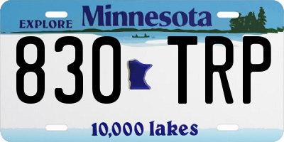 MN license plate 830TRP