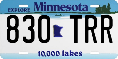 MN license plate 830TRR