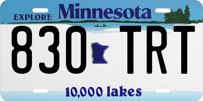 MN license plate 830TRT