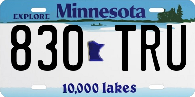 MN license plate 830TRU