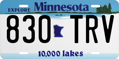 MN license plate 830TRV
