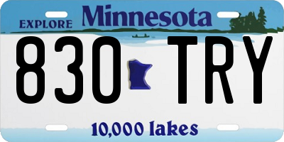 MN license plate 830TRY