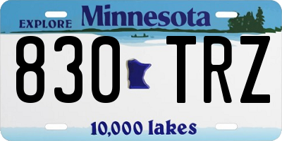 MN license plate 830TRZ
