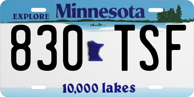 MN license plate 830TSF