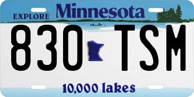 MN license plate 830TSM