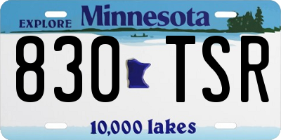 MN license plate 830TSR