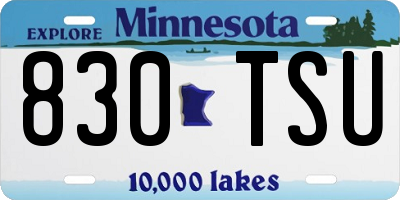 MN license plate 830TSU