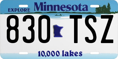 MN license plate 830TSZ