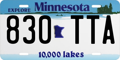 MN license plate 830TTA