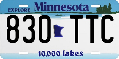 MN license plate 830TTC