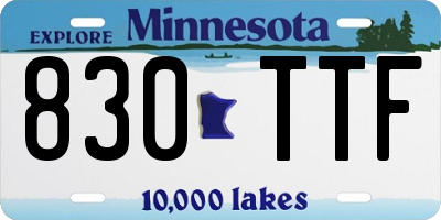 MN license plate 830TTF