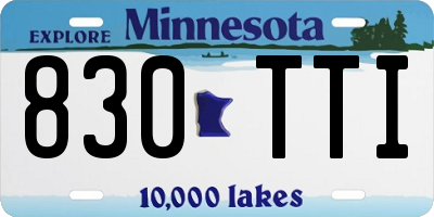 MN license plate 830TTI