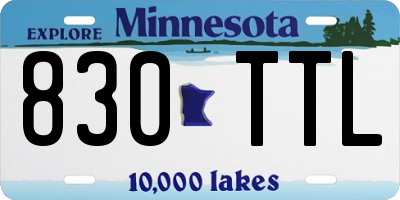 MN license plate 830TTL