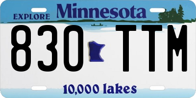 MN license plate 830TTM