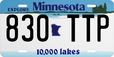 MN license plate 830TTP