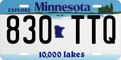 MN license plate 830TTQ