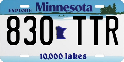 MN license plate 830TTR