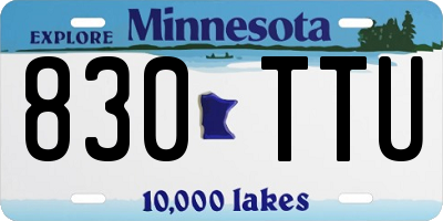 MN license plate 830TTU