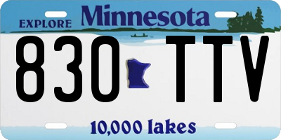 MN license plate 830TTV