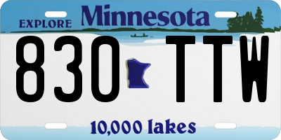 MN license plate 830TTW
