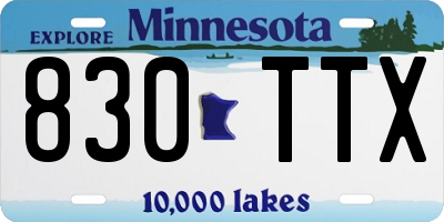 MN license plate 830TTX