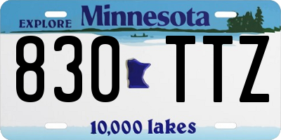 MN license plate 830TTZ