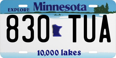 MN license plate 830TUA