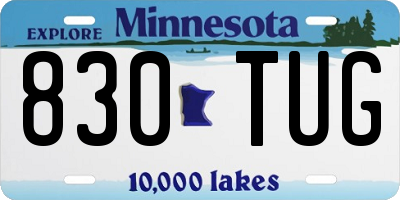 MN license plate 830TUG
