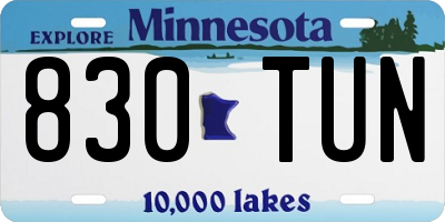 MN license plate 830TUN