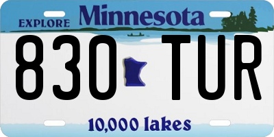 MN license plate 830TUR