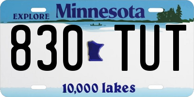 MN license plate 830TUT
