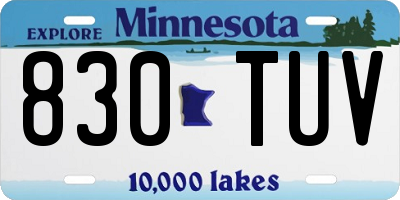 MN license plate 830TUV