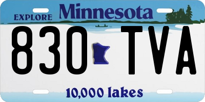 MN license plate 830TVA