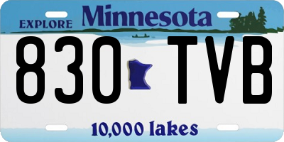 MN license plate 830TVB
