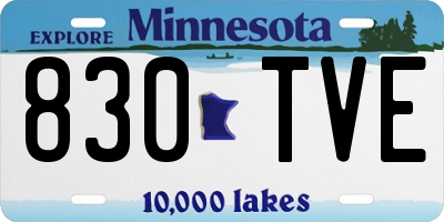 MN license plate 830TVE