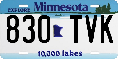 MN license plate 830TVK