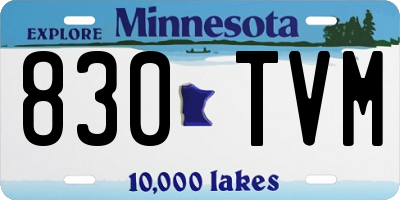 MN license plate 830TVM