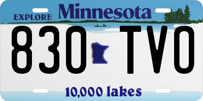 MN license plate 830TVO