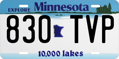MN license plate 830TVP