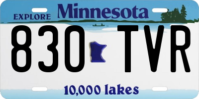MN license plate 830TVR
