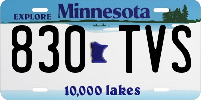 MN license plate 830TVS