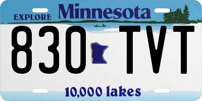 MN license plate 830TVT